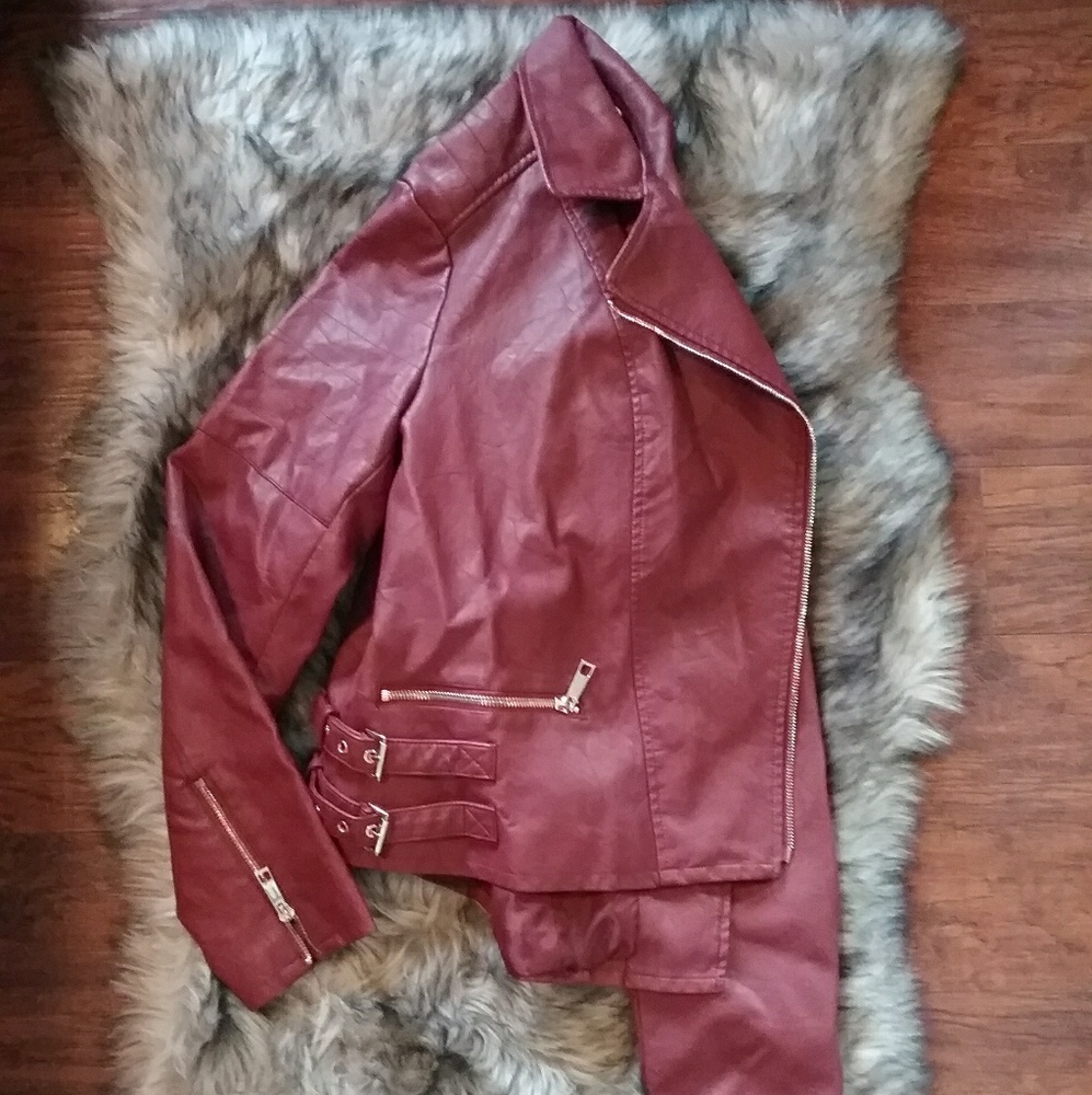 Maroon leather jacket  ****24 HOUR SALE****